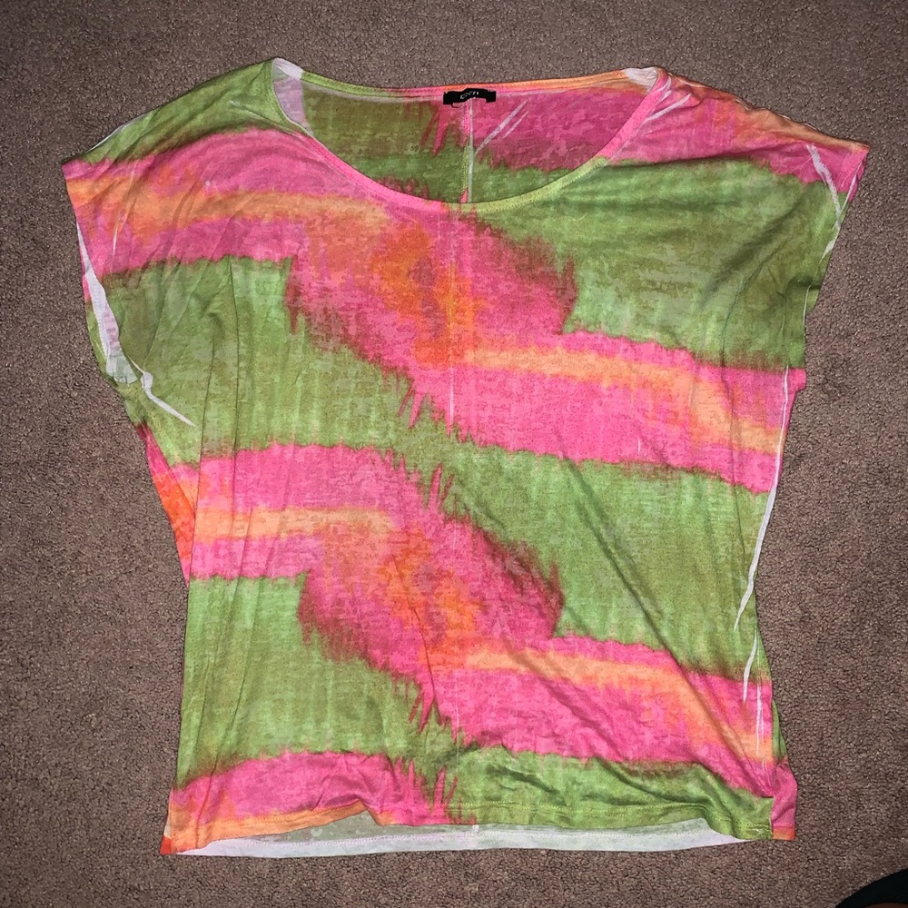 Pink & Green Striped Tie Dye